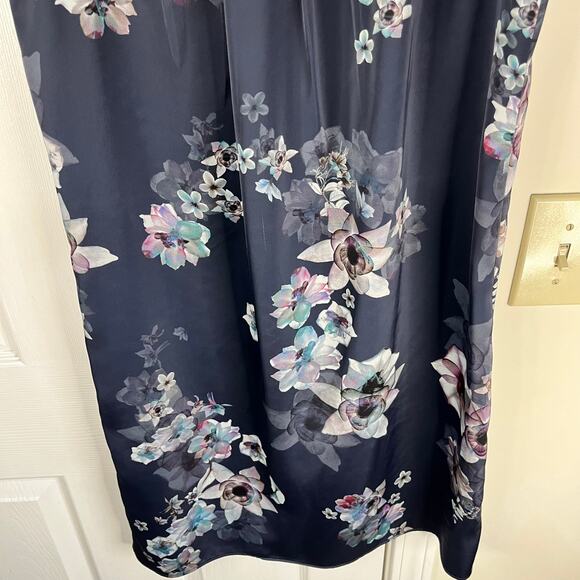 H&M Dress sz 10 Blue Purple Floral Sleeveless Fancy Back Flattering Beautiful - Picture 4 of 9